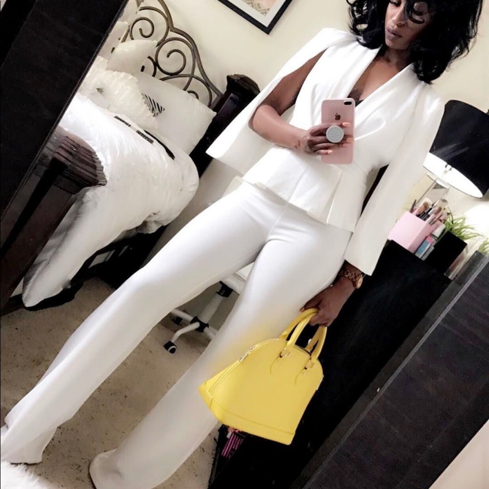 White Caped Jumpsuit 💕💕